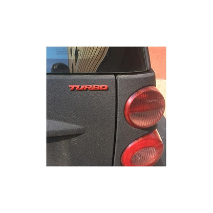 EMBLEMA TURBO METAL 3D ADHESIVO VEHÍCULO INSIGNIA LUJO ROJO