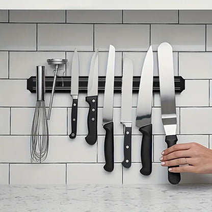ORGANIZADOR CUCHILLOS UTENSILIOS COCINA MAGNÉTICO PARED NEGRO