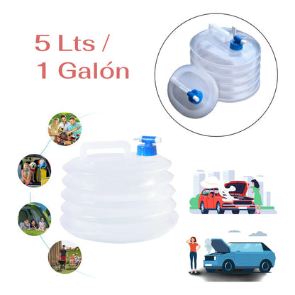 CONTENEDOR PLEGABLE AGUA CAMPING PASEO PESCA GASOLINA 5 LTS