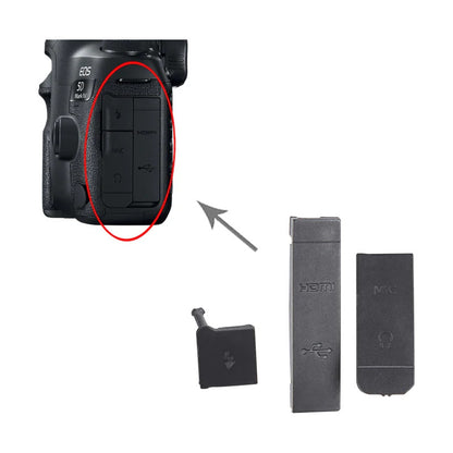 TAPA COBERTOR GOMA CAUCHO CONEXIONES CANON 5D MARK 4 NEGRO