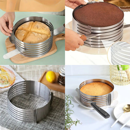 CORTADOR PASTEL ACERO INOXIDABLE 6 CAPAS AJUSTABLE REPOSTERI PLATEADO