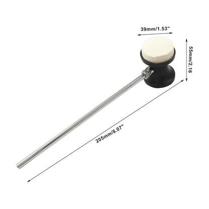 GOLPEADOR BOMBO BATERÍA ACÚSTICA MAZO MARTILLO FIELTRO NEGRO 20 CM