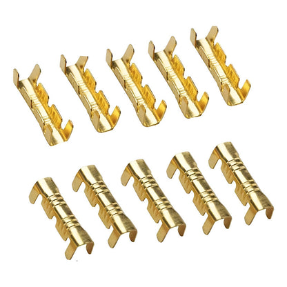 10X CONECTOR ENCRIMPADO CABLE METALICO 4MM X 15MM CONEXION COBRE