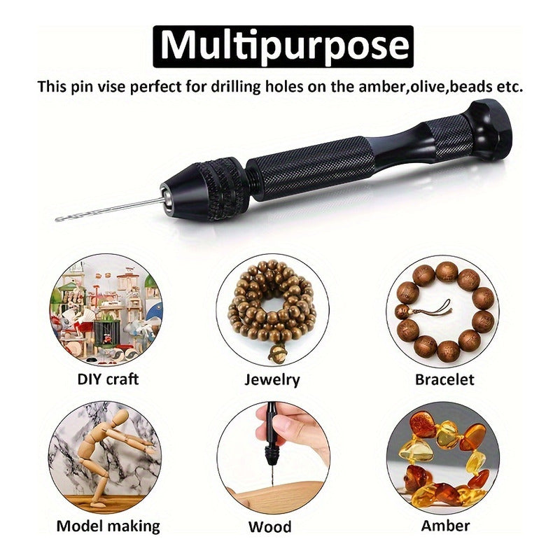 MINI TALADRO MANUAL 8 BROCAS MADERA MARQUETERÍA PLÁSTICO