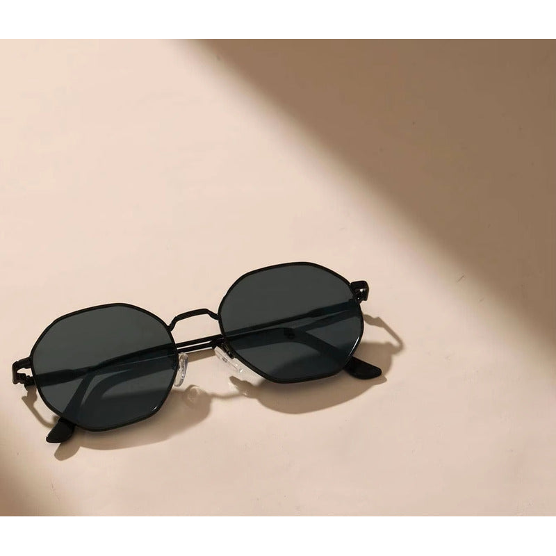 GAFAS SOL POLICARBONATO POLARIZADO REDONDAS FASHION ESTILO REDONDO NEGRO NEGRO NEGRO