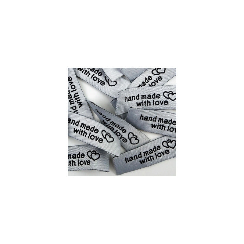 10X ETIQUETA TELA ROPA SASTRERIA MODA HAND MADE WITH LOVE