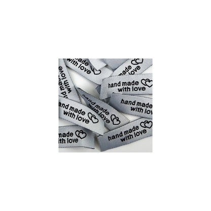 10X ETIQUETA TELA ROPA SASTRERIA MODA HAND MADE WITH LOVE