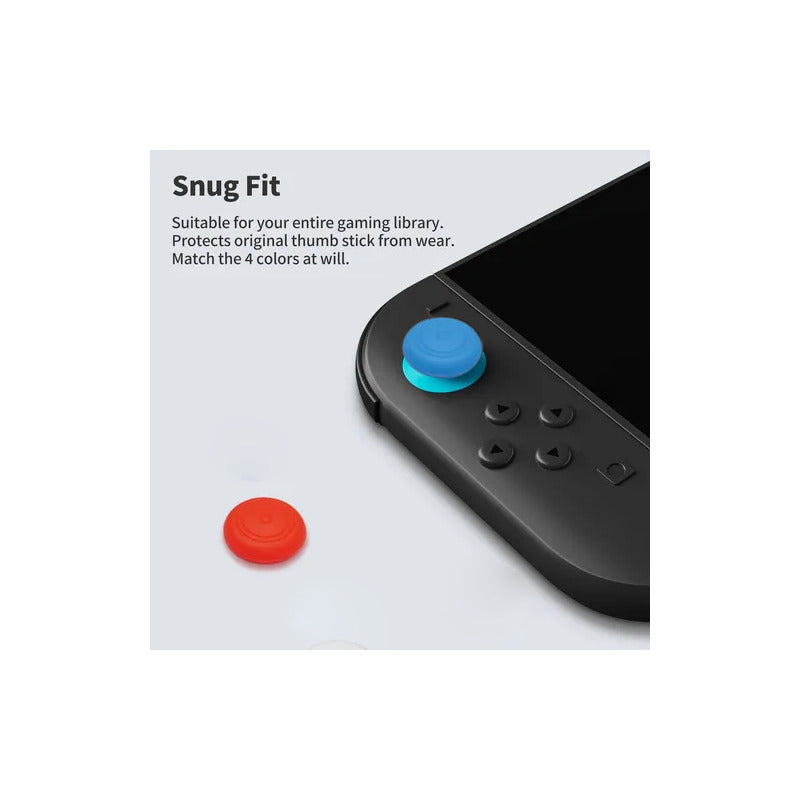 2X PROTECTOR SILICONA JOYSTICK MANDO CONTROL J-CON AZUL ROJO AZUL/ROJO