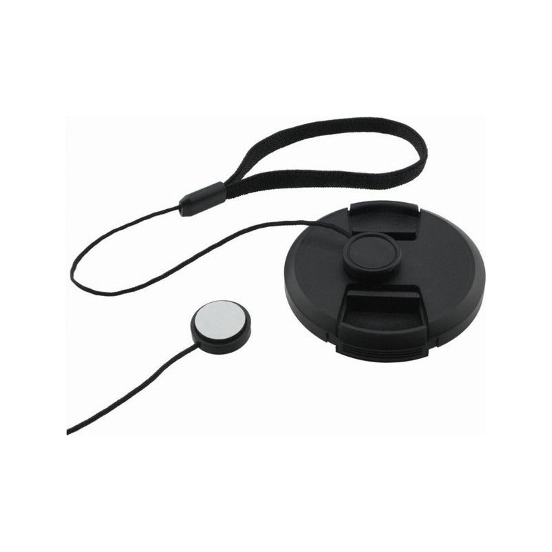 CORDON CUERDA TAPA LENTE ANTIPERDIDA ADHESIVA CANON NIKON NEGRO