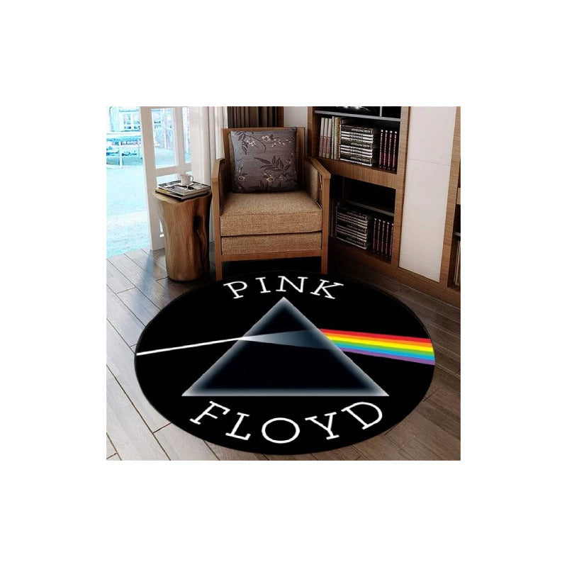 TAPETE ENTRADA CASA BAÑO ALCOBA REDONDO 40X40 CMS PINK FLOYD 40 CM 40 CM PINK FLOYD NEGRO
