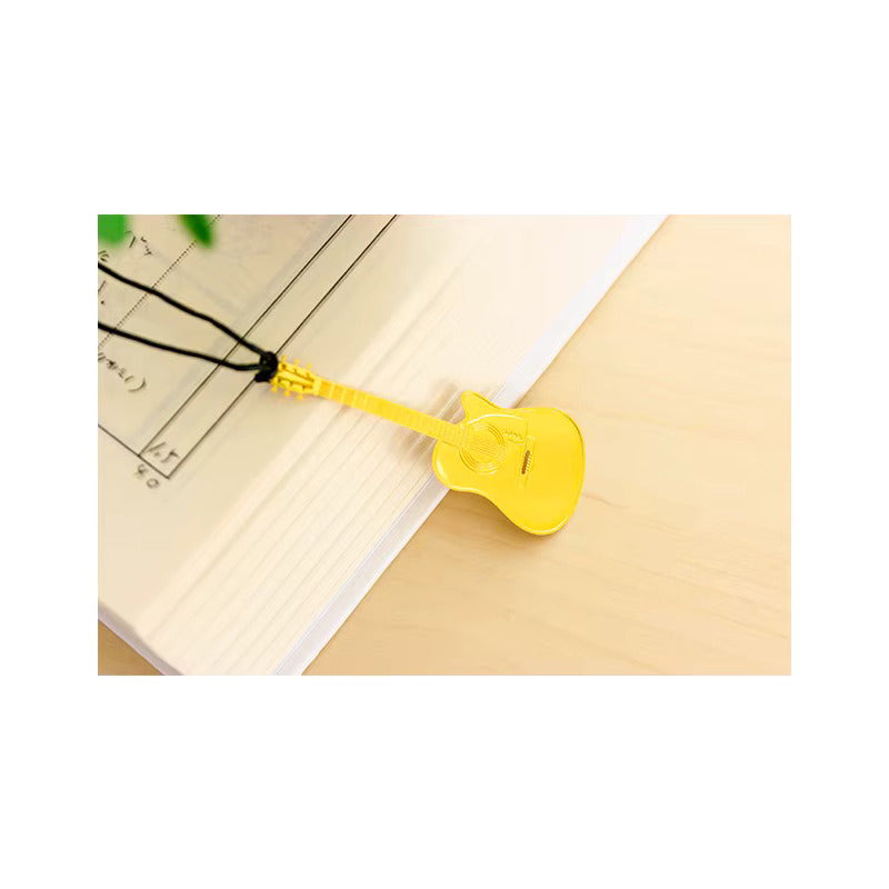 MARCA PÁGINAS GUITARRA REVISTA AGENDA MÚSICA NOTAS LIBRO   DORADO GUITARRA