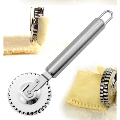 CORTADOR RUEDA PASTELERÍA ACERO INÓXIDABLE PANADERÍA PLATEADO