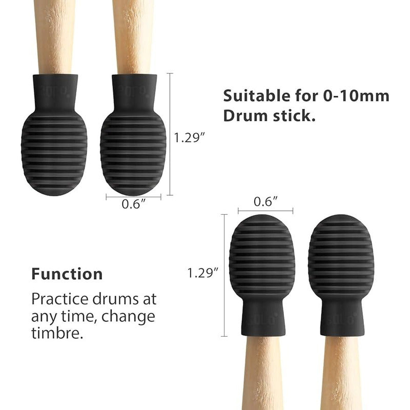 REDUCTOR SONIDO BAQUETAS PROTECTOR PROFESIONLAL 5A BATERÍA NEGRO 5A