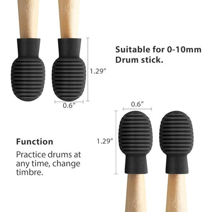 REDUCTOR SONIDO BAQUETAS PROTECTOR PROFESIONLAL 5A BATERÍA NEGRO 5A