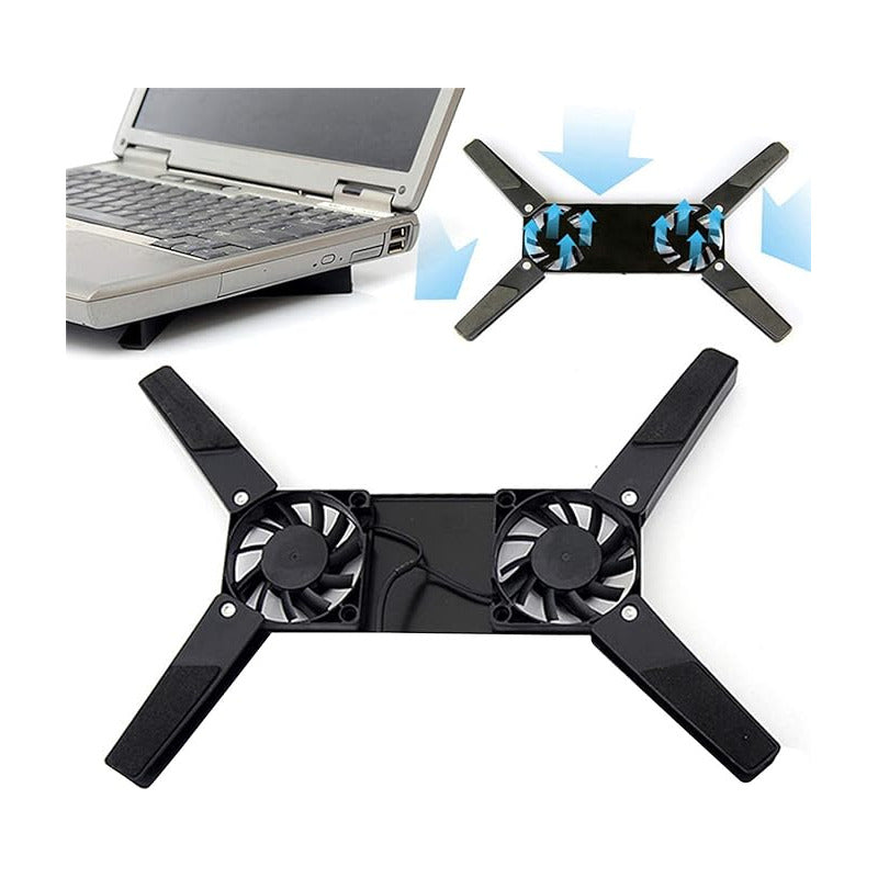 VENTILADOR DOBLE COOLER PLEGABLE PORTATIL USB NEGRO NA