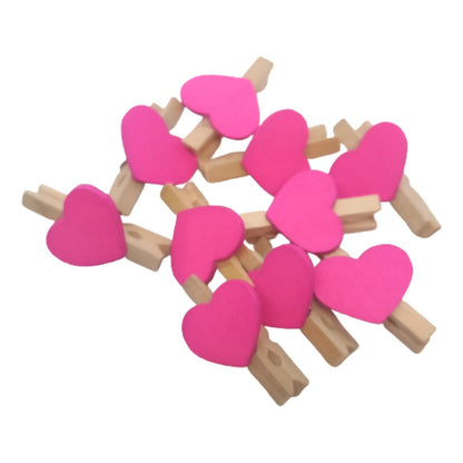 10X GANCHOS CORAZÓN DECORACIÓN PAPELERÍA MADERA MANUALIDADES
