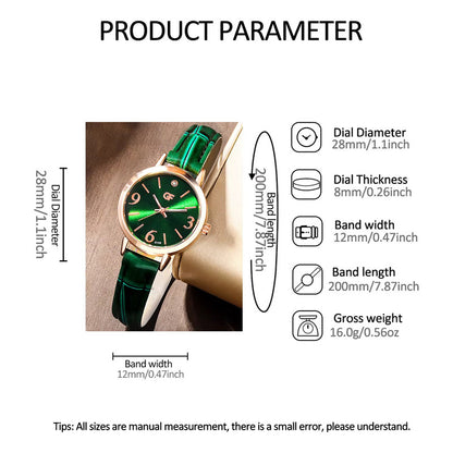 SET 6 PIEZAS RELOJ VERDE ESMERALDA ANILLO PULSERA ARETES VERDE MUSGO DORADO OSCURO VERDE MUSGO