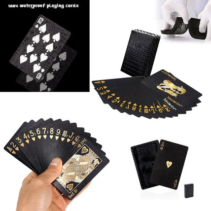 JUEGO CARTAS POKER RÍGIDAS IMPERMEABLES NEGRAS LUJO CASINO NEGRO POKER UNIVERSAL