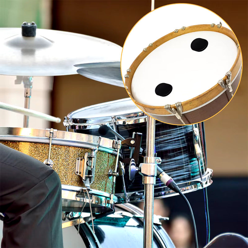 SET 6 ALMOHADILLAS REDOBLANTE BATERÍA ACÚSTICA REDUCE SONIDO NEGRO