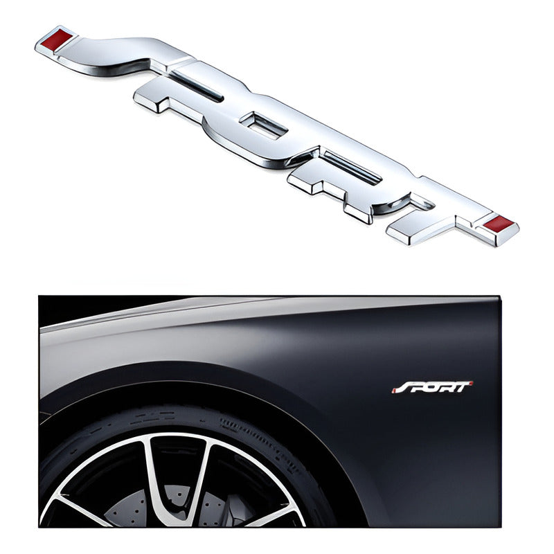 EMBLEMA CARRO SPORT 3D METAL ADHESIVO INSIGNIA LUJO VEHÍCULO