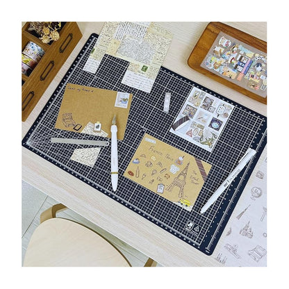 A3 TAPETE ALFOMBRILLA CORTE PAPEL MANUALIDADES BISUTERIA NEGRO