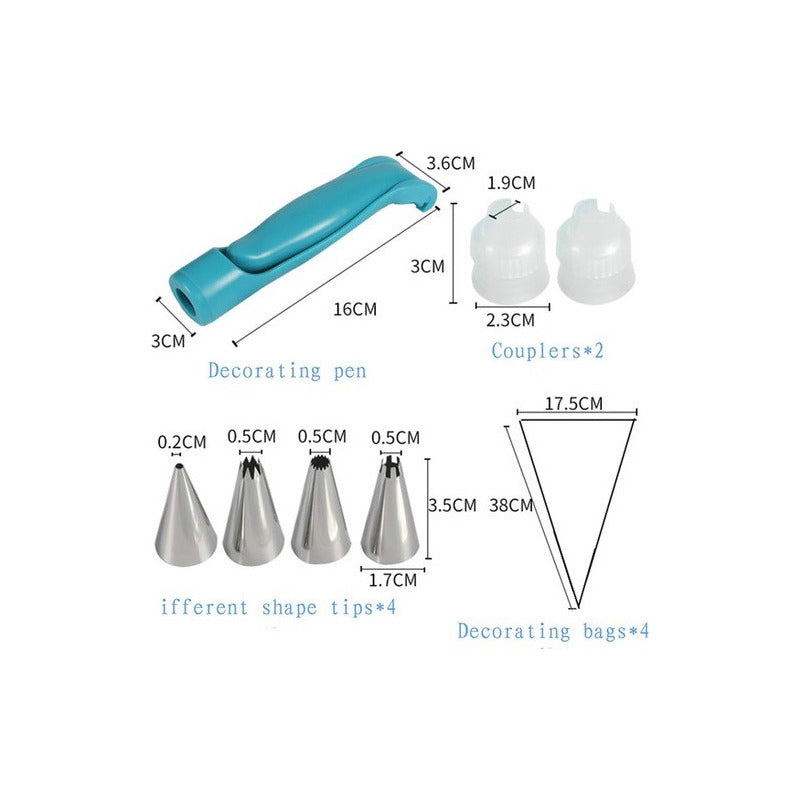 KIT DECORACIÓN CUPCAKES PASTELERÍA GLASEADO AZUL CLARO