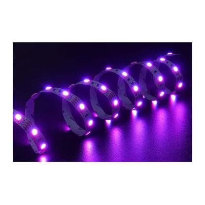 LUZ LED FLEXIBLE ADHESIVA 5MTS PÚRPURA AZUL USB SWITCH ON PÚRPURA 5V