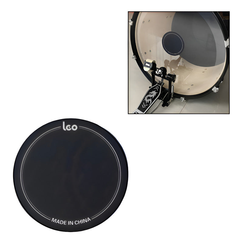 PARCHE REDUCTOR SONIDO BOMBO PEDAL SENCILLO BATERÍA ACÚSTICA NEGRO