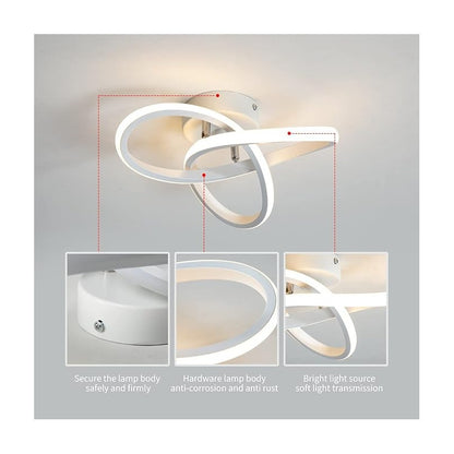 LAMPARA TECHO LUZ LED TIPO TREBOL 25W MARCO BLANCO SALA 110/220V BLANCO