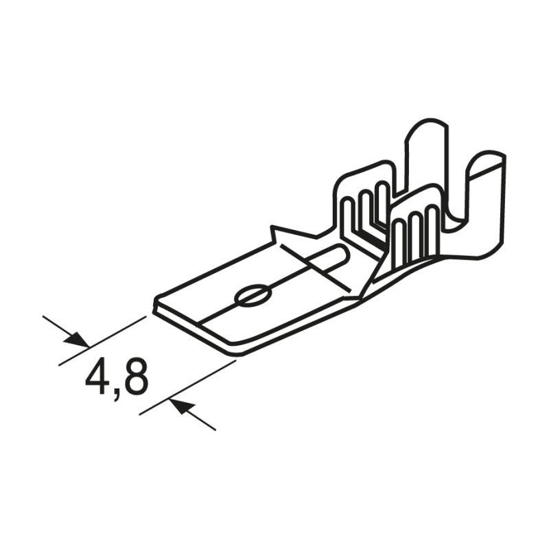 10X CONECTOR ENCRIMPADO 4.8 MACHO 17MM CONEXION ELECTRICO COBRE