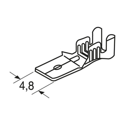 10X CONECTOR ENCRIMPADO 4.8 MACHO 17MM CONEXION ELECTRICO COBRE