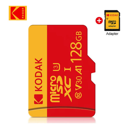 TARJETA MICRO KODAK SD 128GB ADAPTDOR SD A1 V30 XC C10 I3 4K