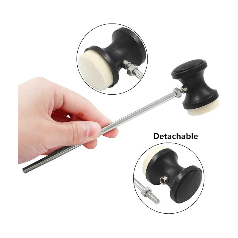 GOLPEADOR BOMBO BATERÍA ACÚSTICA MAZO MARTILLO FIELTRO NEGRO 20 CM