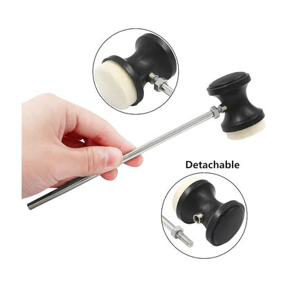 GOLPEADOR BOMBO BATERÍA ACÚSTICA MAZO MARTILLO FIELTRO NEGRO 20 CM