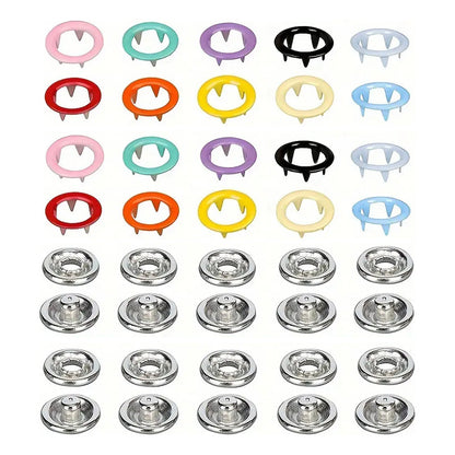 10X BOTONES PRESIÓN METÁLICOS 95MM ROPA JEAN BEBÉ MANUALIDAD COLORES MIXTOS BOTONES PRESION METAL