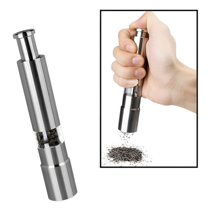 MOLEDOR TRITURADOR DISPENSADOR PIMIENTA ACERO INOXIDABLE PLATEADO