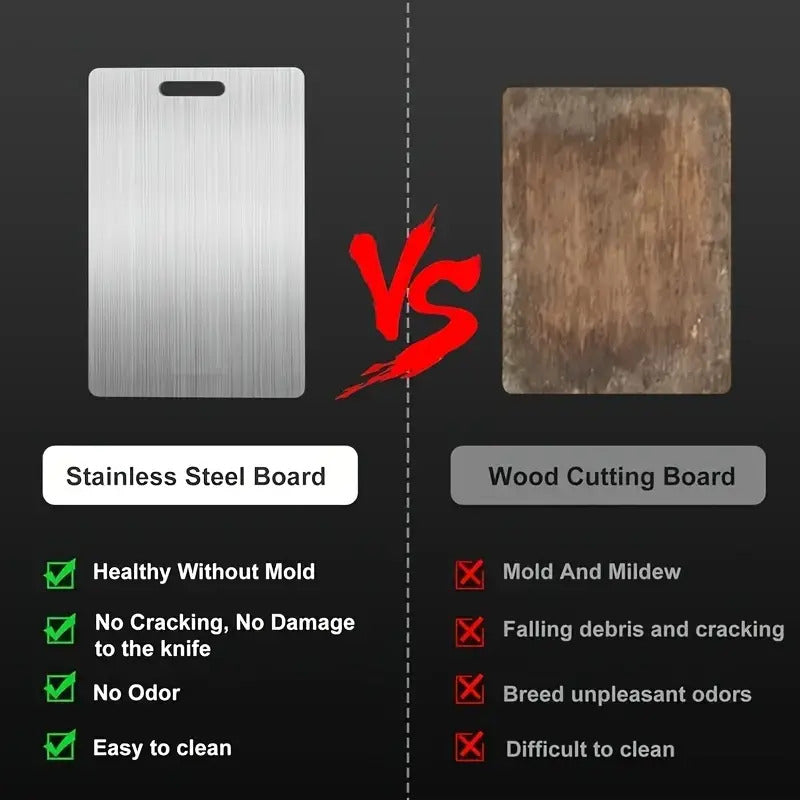 TABLA CORTAR COCINA ACERO INOXIDABLE RESTAURANTE PREMIUM LISA PLATEADO