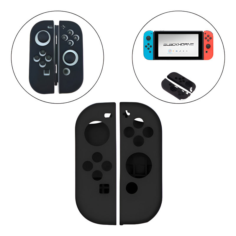 JUEGO PROTECTOR SILICONA CONTROL PARA NINTENDO SWITCH & OLED NEGRO