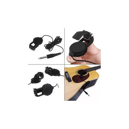 MICRÓFONO CONTACTO CLIP AUDIO GUITARRA ACÚSTICA JACK 1/4 NEGRO
