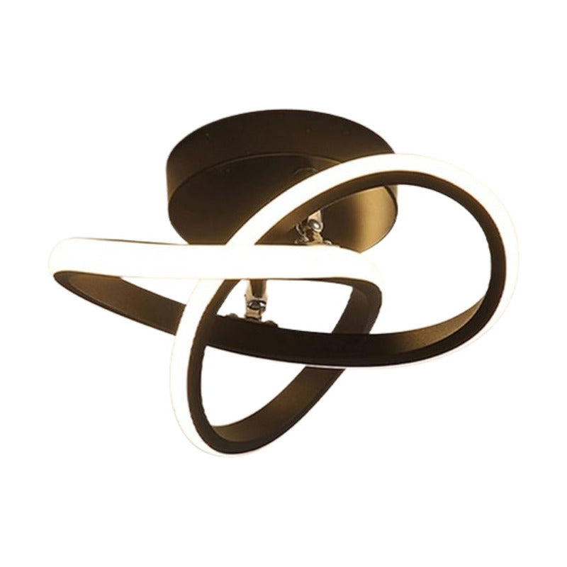 LAMPARA TECHO LUZ LED TIPO TREBOL 25W MARCO NEGRO SALA 110/220V NEGRO