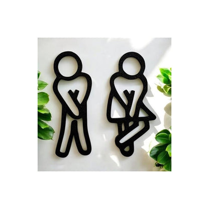 2 SEÑAL BAÑO DAMAS CABALLEROS RESTAURANTE BAR CAFETERÍA NEGRO