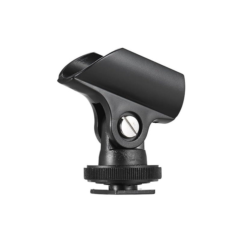 ADAPTADOR CLIP BASE MICRÓFONO ZAPATA CAMARA DSLR NEGRO