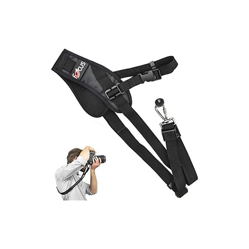 CORREA AJUSTABLE HOMBRO CAMARA DSLR PROFESIONAL ROSCA 1/4 NEGRO HOMBRO