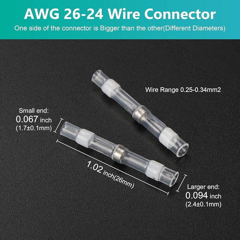 10X CONECTOR TERMOENCOGIBLE TERMORETRACTIL 1.7 X 2.6 X 26 MM
