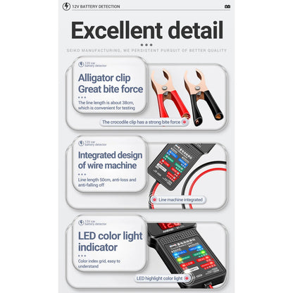 PROBADOR BATERIA MULTIFUNCIONAL ANENG BT-171 PANTALLA LED 12V