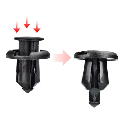 10X PIN PLÁSTICO CLIP AJUSTE CARRO MOTOR RETENEDOR REMACHE NEGRO