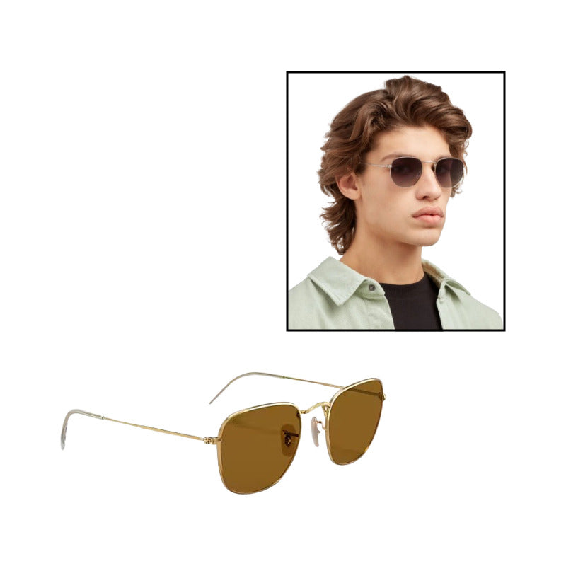 GAFAS SOL POLICARBONATO MARRÓN SEMI REDONDAS FASHION ESTILO SEMI REDONDO MARRÓN CLARO MARRÓN CLARO DORADO OSCURO DORADO OSCURO