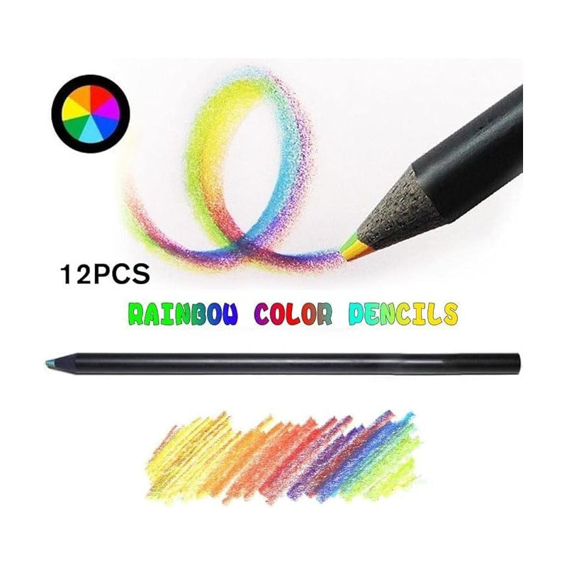 2X LAPIZ MULTICOLOR ARCOIRIS MULTICOLOR