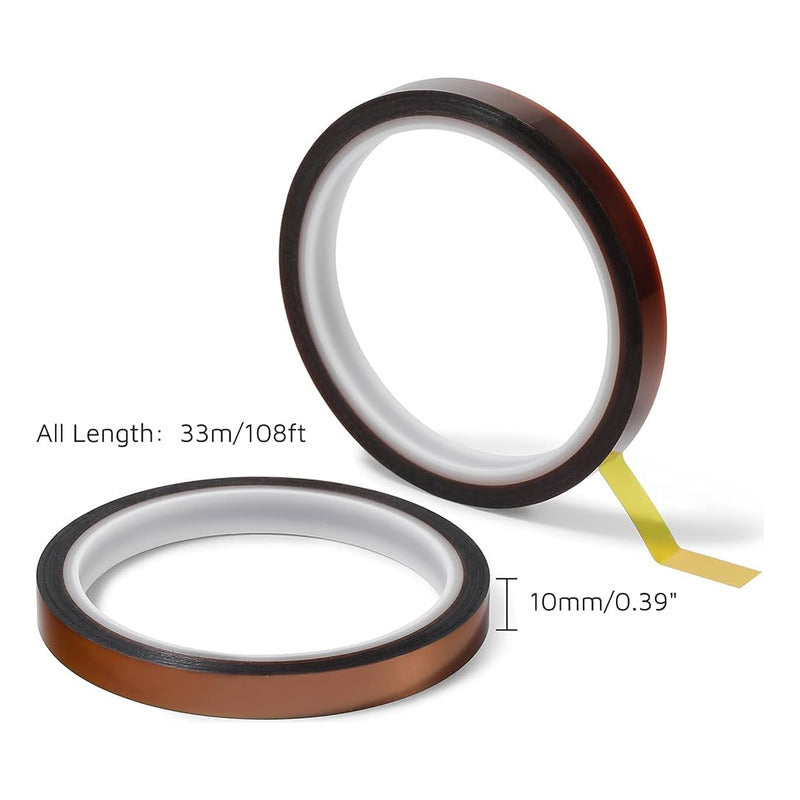 2X CINTA TÉRMICA 10MM 10MTS 50° 260° SUBLIMACIÓN ELECTRÓNICA NARANJA CLARO