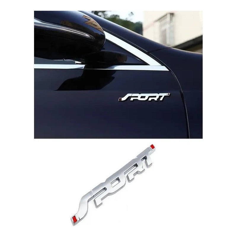 EMBLEMA CARRO SPORT 3D METAL ADHESIVO INSIGNIA LUJO VEHÍCULO